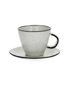 Pomax - BASIL - cup & saucer - porcelain - DIA 9 x H 8 cm - white