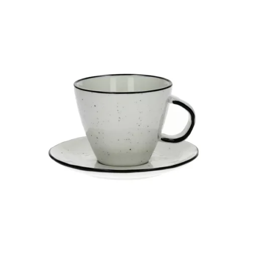Pomax - BASIL - cup & saucer - porcelain - DIA 9 x H 8 cm - white