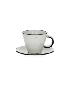 Pomax - BASIL - espresso cup & saucer - porcelain - DIA 7 x H 6 cm - white