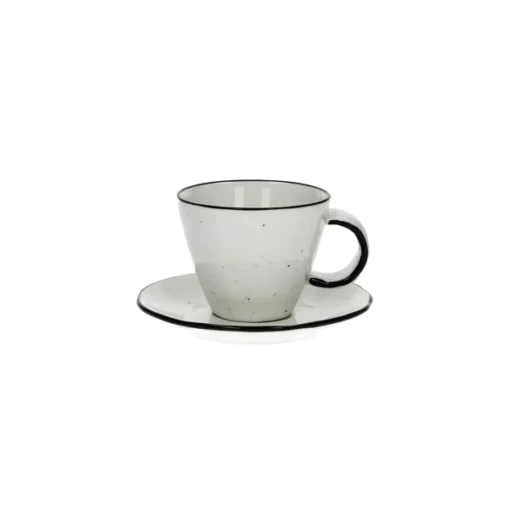 Pomax - BASIL - espresso cup & saucer - porcelain - DIA 7 x H 6 cm - white