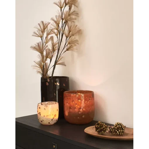 Pomax - AMBER - hurricane - glass - DIA 16 x H 23 cm - brown - Image 2