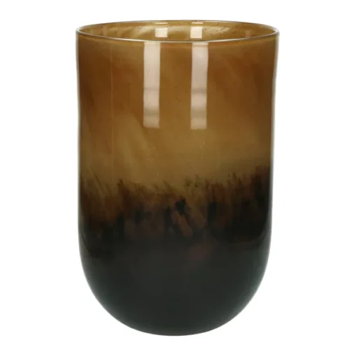 Pomax - HÉRA - vase/hurricane - glass - DIA 24 x H 36,5 cm - brown