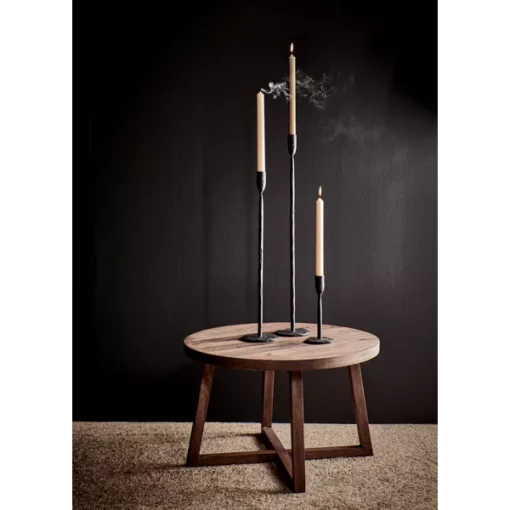 Pomax - LIZZIE - candle holder - metal - DIA 10,5 x H 60 cm - black