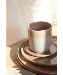 Pomax - SPIRO - tumbler - stoneware - DIA 8 x H 9 cm - powder pink