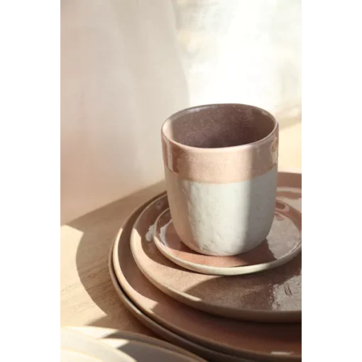 Pomax - SPIRO - tumbler - stoneware - DIA 8 x H 9 cm - powder pink