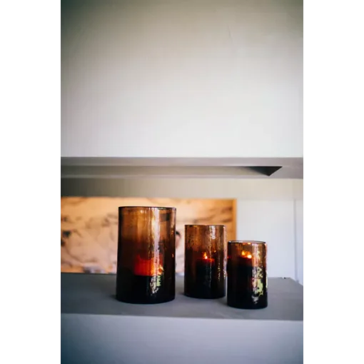 Pomax - PATTI - hurricane - glass - DIA 15 x H 25,5 cm - amber