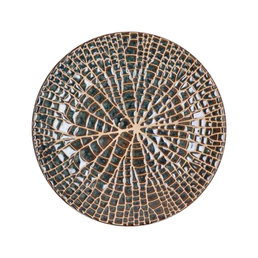 Pomax - LOTUS - dessert plate - porcelain - DIA 22 x H 2,5 cm - bronze - Image 2