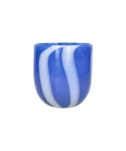 Pomax - CANNES - vase/hurricane - glass - DIA 13 x H 14,5 cm - blue