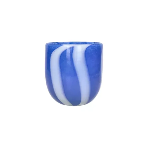 Pomax - CANNES - vase/hurricane - glass - DIA 13 x H 14,5 cm - blue