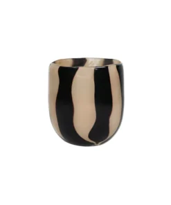 Pomax - CANNES - vase/hurricane - glass - DIA 13 x H 14,5 cm - ivory
