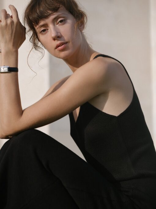 lu.ciee - Deep V Tank Top in Black - Image 2