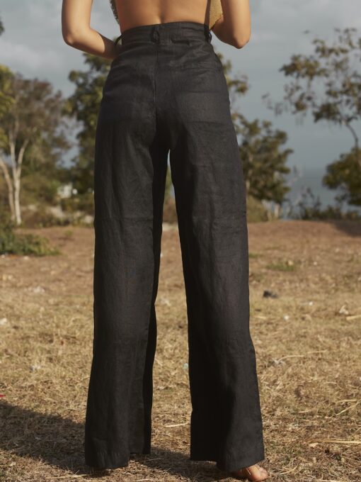 lu.ciee - Linen Pleat Pant in Black - Image 4