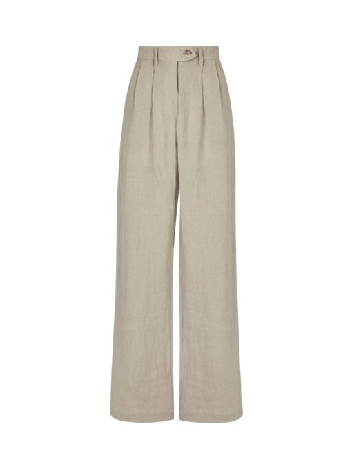 lu.ciee - Linen Pleat Pant in Natural Brown - Image 2