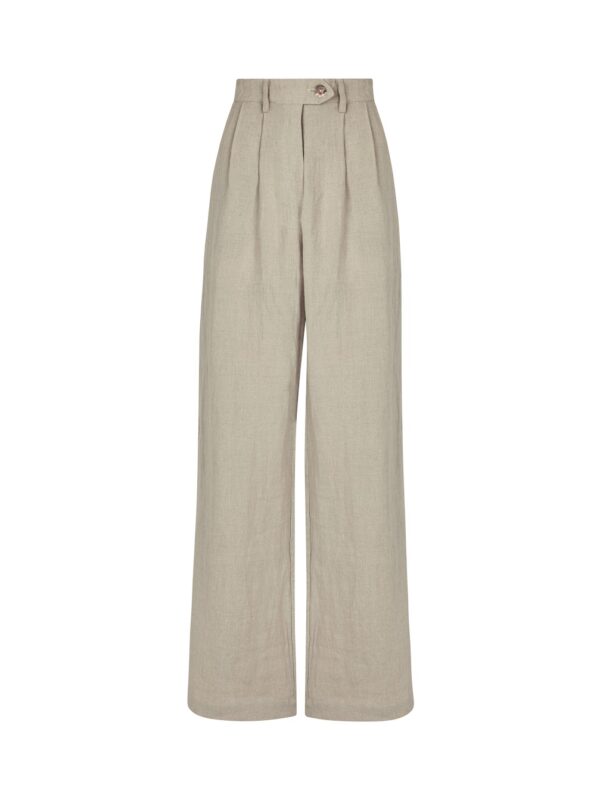 lu.ciee - Linen Pleat Pant in Natural Brown - Image 2