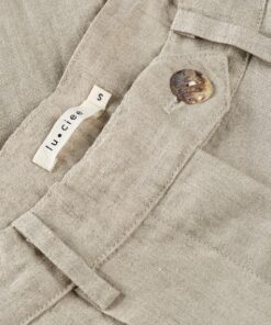 lu.ciee - Linen Pleat Pant in Natural Brown