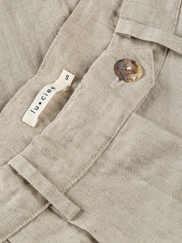 lu.ciee - Linen Pleat Pant in Natural Brown