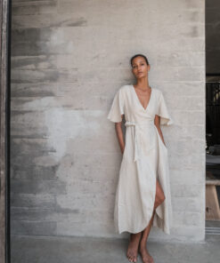 lu.ciee -  Dhalia Linen Dress in Brown