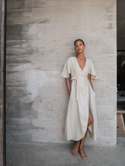 lu.ciee -  Dhalia Linen Dress in Brown