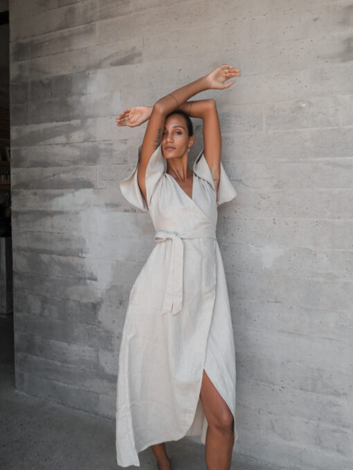 lu.ciee -  Dhalia Linen Dress in Brown - Image 3