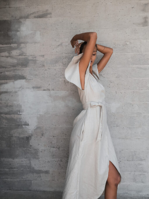 lu.ciee -  Dhalia Linen Dress in Brown - Image 2