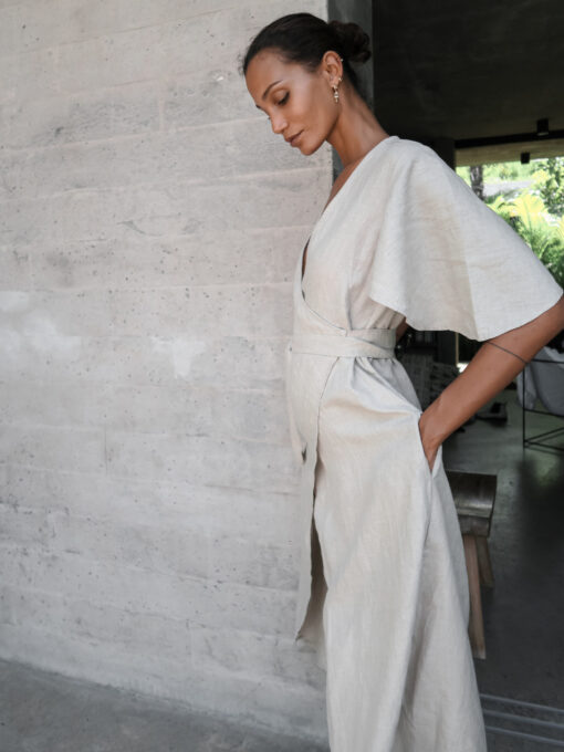 lu.ciee -  Dhalia Linen Dress in Brown - Image 4