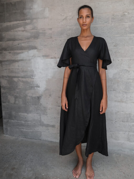 lu.ciee -  Dhalia Linen Dress in Black - Image 6