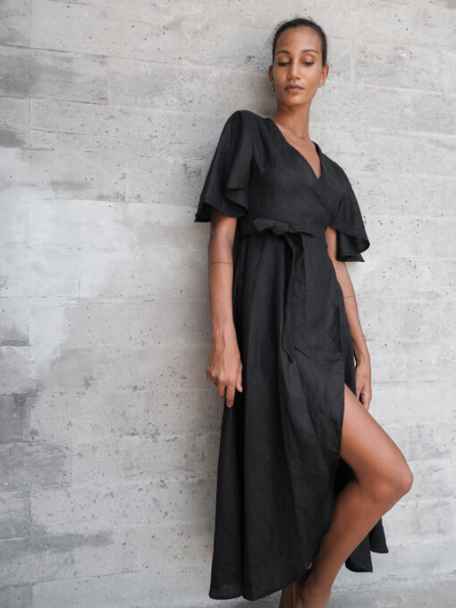 lu.ciee -  Dhalia Linen Dress in Black - Image 2