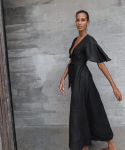 lu.ciee -  Dhalia Linen Dress in Black
