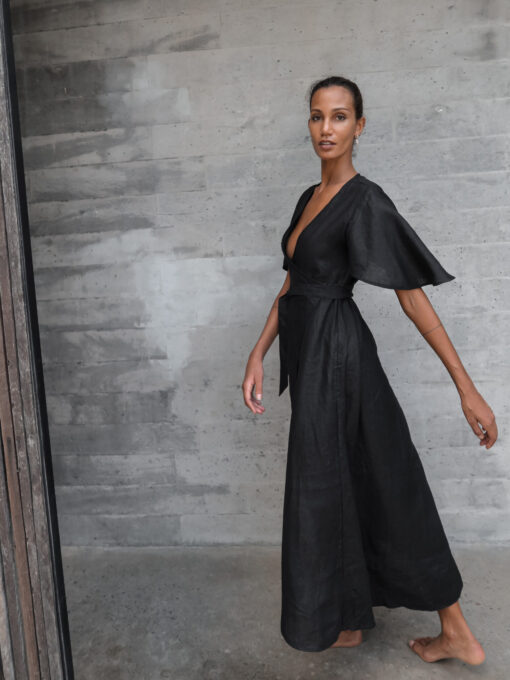 lu.ciee -  Dhalia Linen Dress in Black