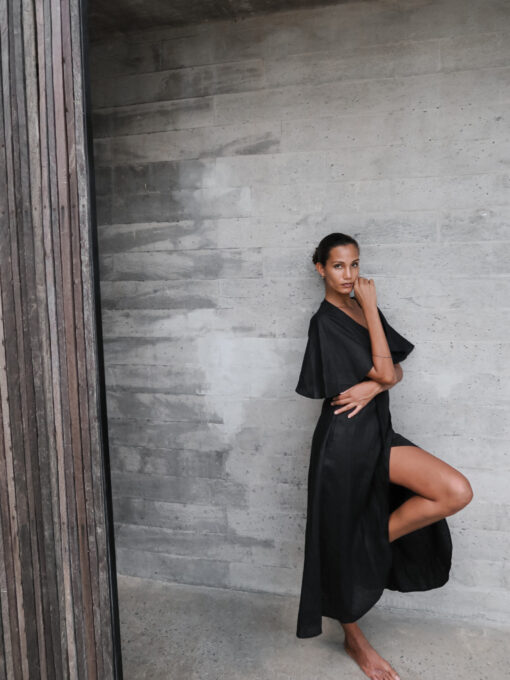 lu.ciee -  Dhalia Linen Dress in Black - Image 3