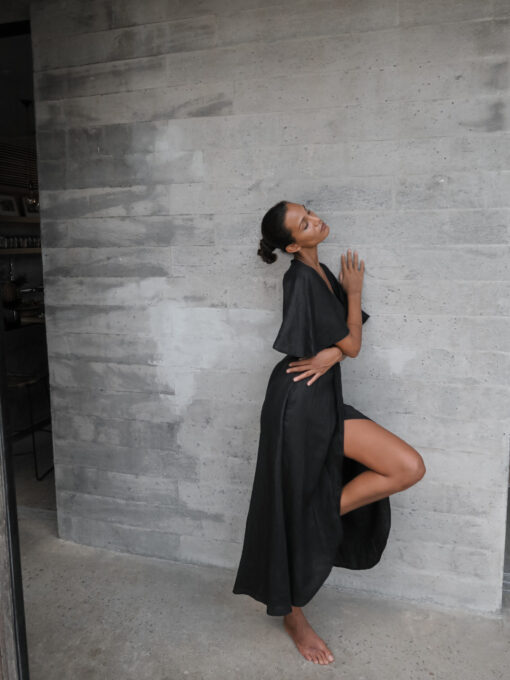 lu.ciee -  Dhalia Linen Dress in Black - Image 4