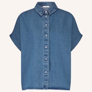 by-bar - karly denim blouse | medium denim