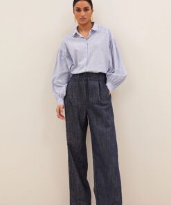 by-bar - benji twill pants | navy