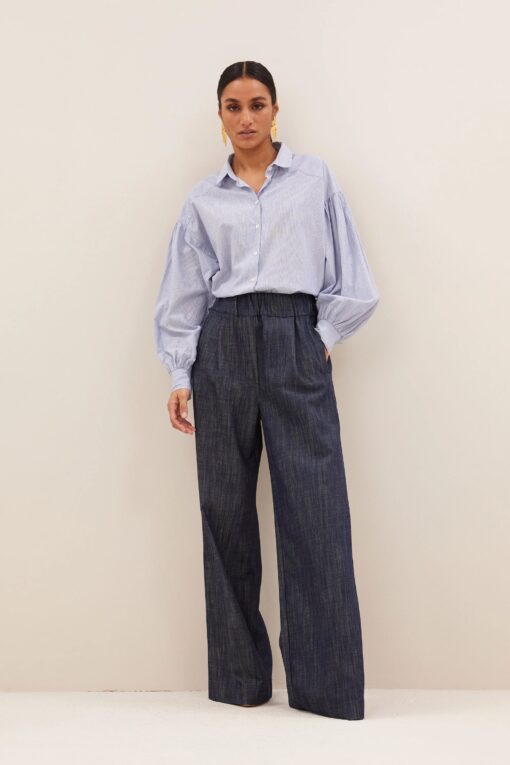 by-bar - benji twill pants | navy