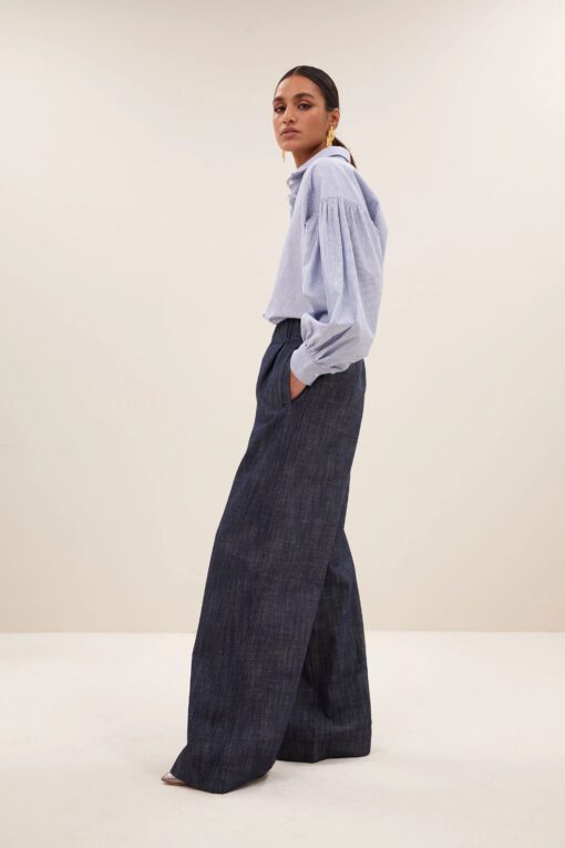 by-bar - benji twill pants | navy - Image 6