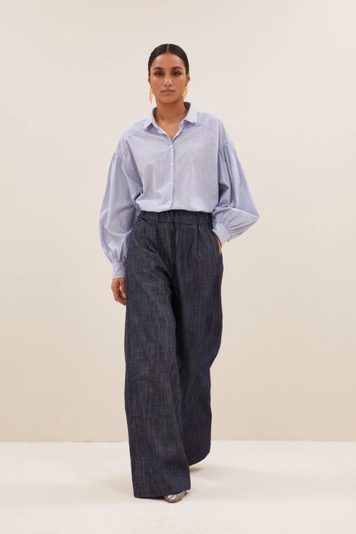 by-bar - benji twill pants | navy - Image 3