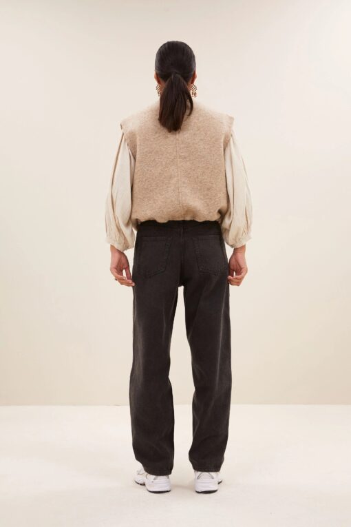 by-bar - maggie sleeveless jacket | dark sand - Image 7
