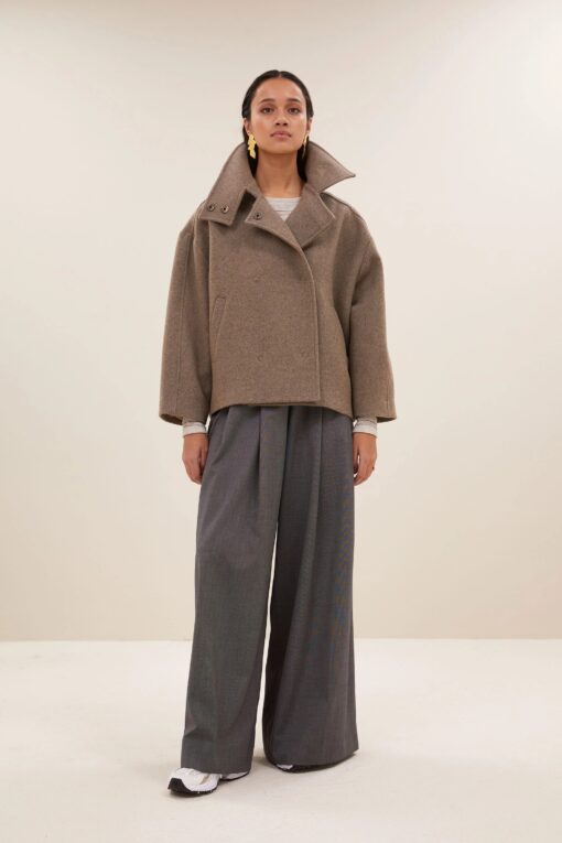 by-bar - rika coat | dark sand