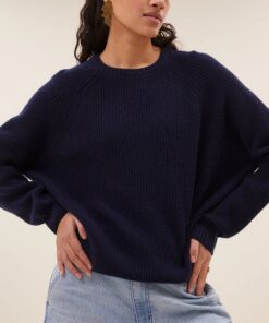 by-bar - meadow roundneck pullover | midnight