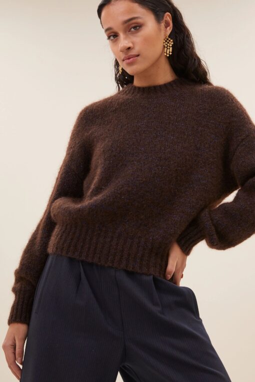 by-bar - sonny sparkle pullover | dark brown - Image 7