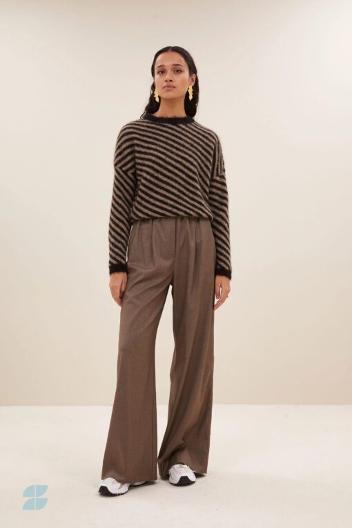 by-bar - diagonal natural pullover | biscuit