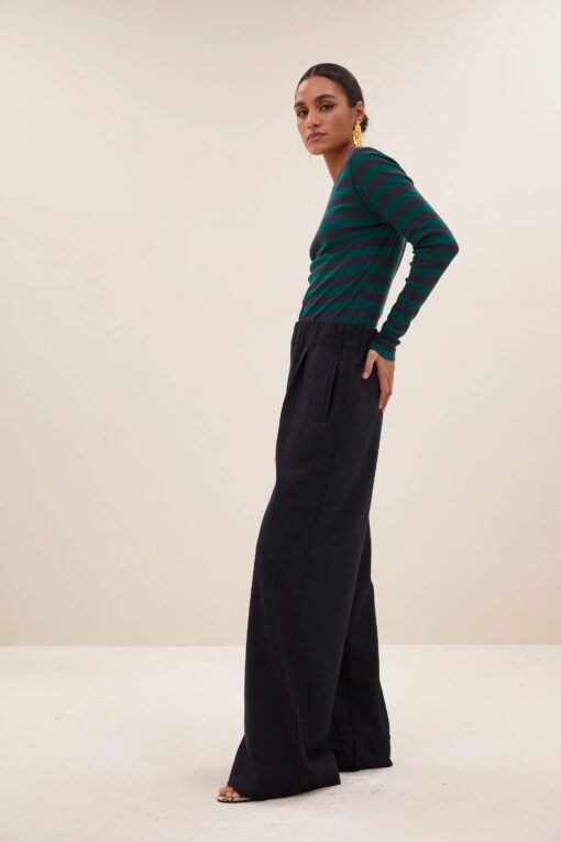 by-bar - basic ls big stripe top | deep green - Image 4