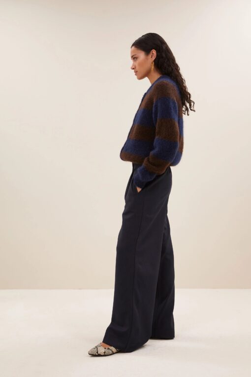 by-bar - sian stripe cardigan | dark brown stripe - Image 4