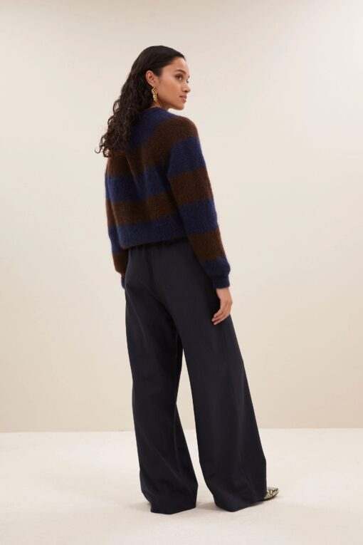 by-bar - sian stripe cardigan | dark brown stripe - Image 3