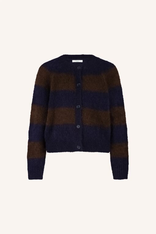 by-bar - sian stripe cardigan | dark brown stripe - Image 2
