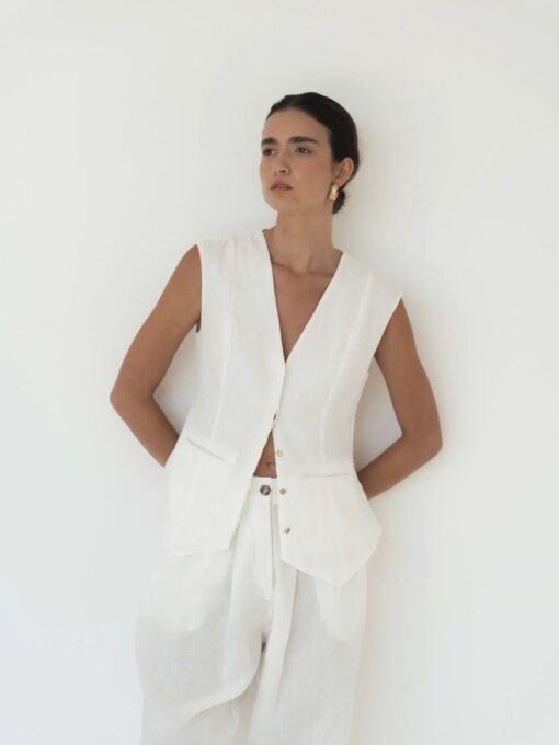 lu.ciee - 02 Gesine Linen Vest in Natural