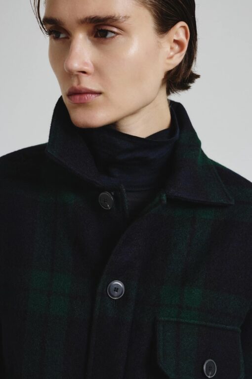 Pomandère - Tartan shirt jacket - bottle green - Image 3