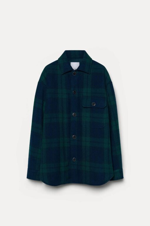 Pomandère - Tartan shirt jacket - bottle green - Image 2