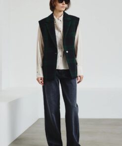 Pomandère - Pure wool tartan vest - bottle green