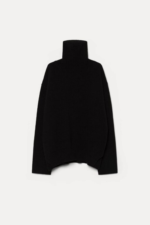 Pomandère - Turtleneck in felted merino wool - black - Image 5